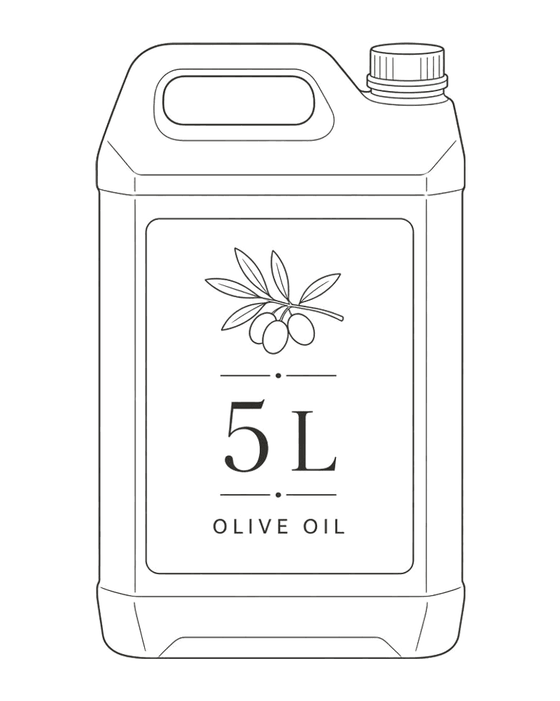 A 5 litre container of Frattali single-estate cold-pressed extra virgin olive oil